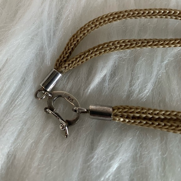 Elegant Gold Rope and Silver Pendant Necklace With Flower - Picture 5 of 6